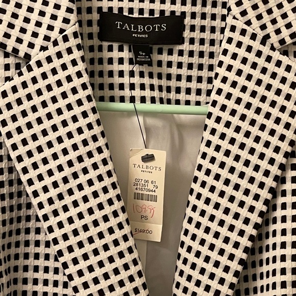 NWT black&white checked Talbots blazer - Picture 2 of 8